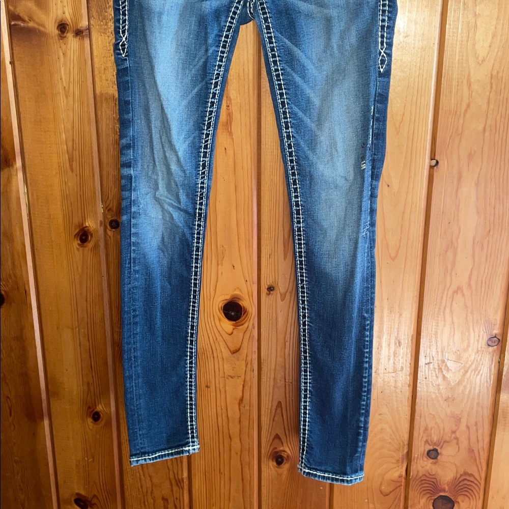 Rock Revival Blue Skinny Jeans with White Stitching may jeans size 26 women’s - Picture 4 of 11